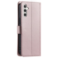 θήκη πτερύγιο για Samsung Galaxy S25 FE, Rhombus Crossbody Leather, ροζ rose gold