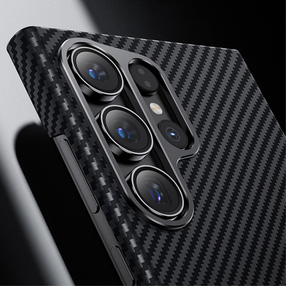 θήκη BENKS Kevlar για Samsung Galaxy S24 Ultra, για MagSafe, Carbon Fiber, μαύρη