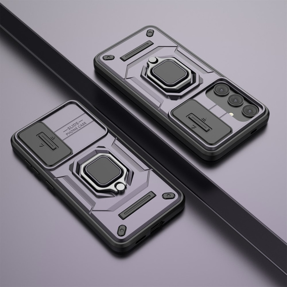 Θήκη για Samsung Galaxy S24, KickStand Camera Lens, μωβ