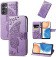 Θήκη με πτερύγιο για Samsung Galaxy S24 FE, Butterfly, μωβ
