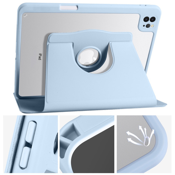 Θήκη για iPad Pro 11" 2022/2021/2020 (4/3/2 gen.), με υποδοχή γραφίδας, περιστρεφόμενη κατά 360°, μπλε
