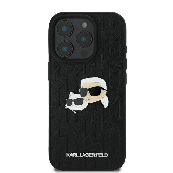 Θήκη Karl Lagerfeld Hardcase Monogram Karl & Choupette Head Pin για iPhone 16 Pro