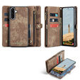 CASEME θήκη για Samsung Galaxy A56 5G, Retro Leather Wallet, με λουράκι, καφέ