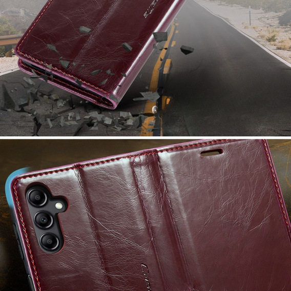 θήκη CASEME για Samsung Galaxy A34 5G, Waxy Textured, κόκκινη