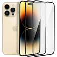 2x Μετριασμένο γυαλί για iPhone 14 Pro Max, ERBORD 3D πλήρης οθόνη