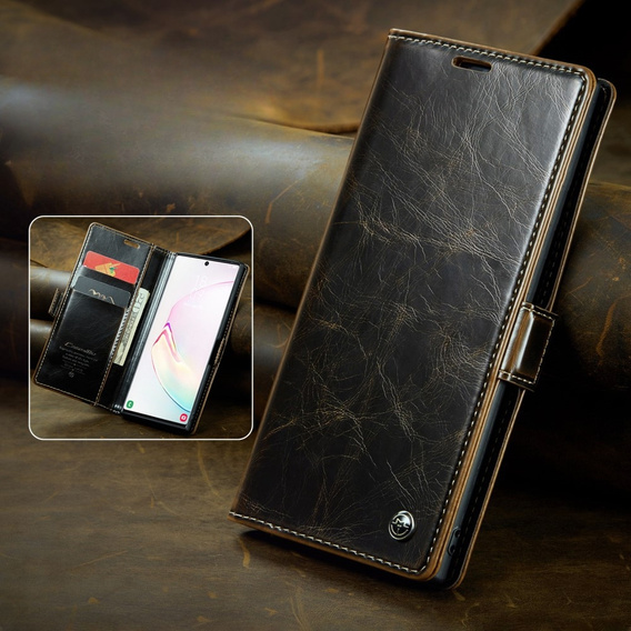 θήκη CASEME για Samsung Galaxy Note 10 Plus, Waxy Textured, καφές