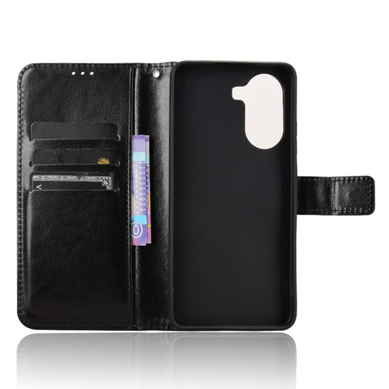 Θήκη με πτερύγιο για Xiaomi Poco X7 Pro 5G, Crazy Horse Wallet, μαύρη
