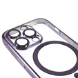 Θήκη για iPhone 14 Pro Max, Electro MagSafe, μωβ + Γυαλί για την οθόνη