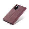 θήκη CASEME για Xiaomi Redmi Note 10 Pro, Leather Wallet Case, κόκκινη