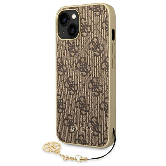 GUESS Θήκη για iPhone 14, 4G Charms Collection Hardcase, καφέ