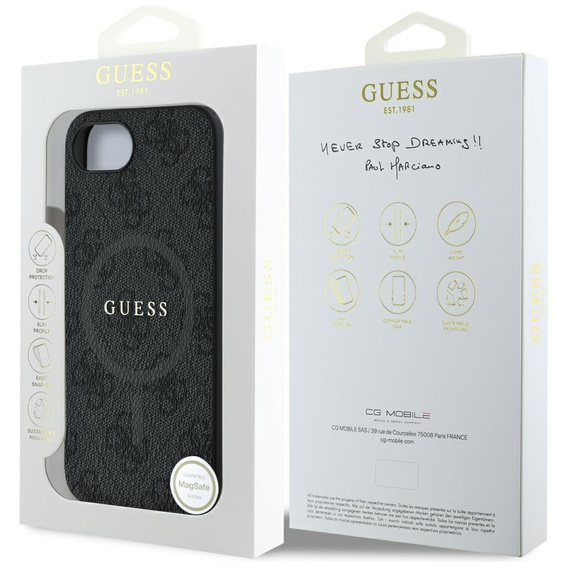 GUESS Θήκη για iPhone 16E, 4G Ring Classic Logo, μαύρη