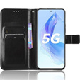 Θήκη με πτερύγιο για Honor 90 Lite 5G, Crazy Horse Wallet, μαύρη