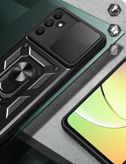 Θήκη για Samsung Galaxy M15 5G, CamShield Slide, μαύρη