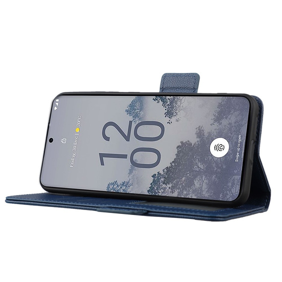 Θήκη με πτερύγιο για Nokia X30 5G, Wallet Litchi Magnet Case, σκούρο μπλε