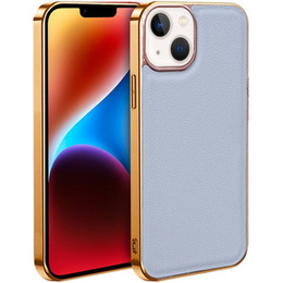 Θήκη για iPhone 14 Plus, Cowhide Leather, γκρι