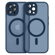 Θήκη για iPhone 16 Pro, για MagSafe, ERBORD Μatt Case, ναυτικό μπλε + Γυαλί οθόνης