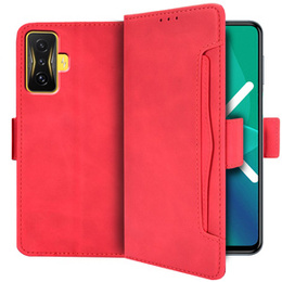 Θήκη με πτερύγιο για Xiaomi Poco F4 GT, Card Slot, κόκκινη