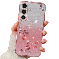 Θήκη για Samsung Galaxy A05s 4G, Glitter Flower, ροζ rose gold