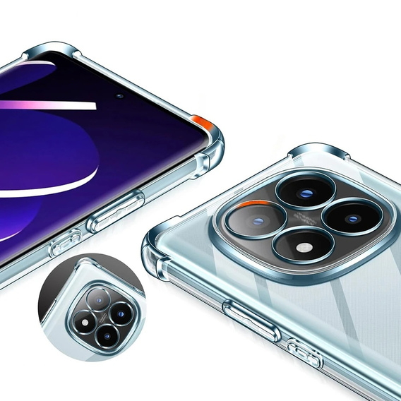 Θήκη για Xiaomi Redmi Note 14 Pro+ 5G, Erbord Dropproof, διαφανής + γυαλί