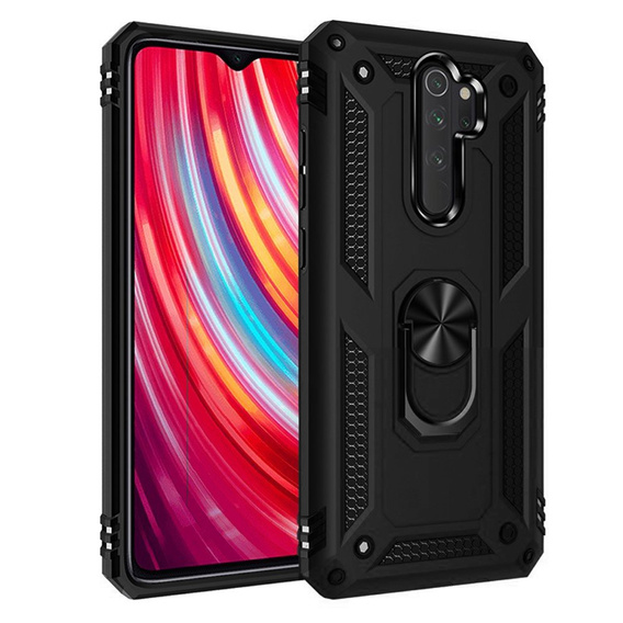 θωρακισμένη θήκη για Xiaomi Redmi Note 8 Pro, Nox Case Ring, μαύρη