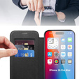 Θήκη με πτερύγιο για iPhone 16 Pro Max, RFID Wallet MagSafe CamShield, μαύρη