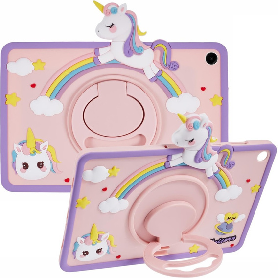 Παιδική θήκη για Samsung Galaxy Tab A9+, Cute Patterns, με βάση, ροζ