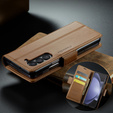 CASEME flip case για Samsung Galaxy Z Fold6 5G, Litchi Wallet, καφέ