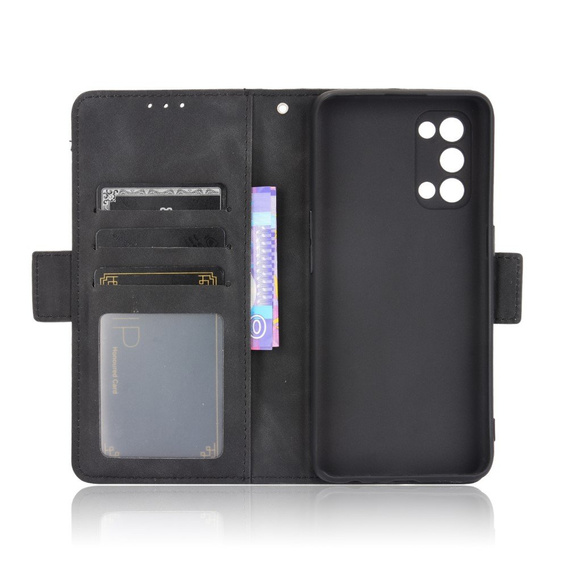 Θήκη με πτερύγιο για Oppo Reno 5 5G, Card Slot, μαύρη