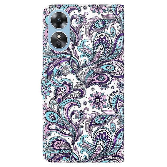 Θήκη με πτερύγιο για Oppo A17, Light Spots Decor, μωβ