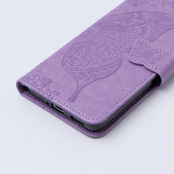Θήκη με πτερύγιο για Xiaomi 13T / 13T Pro, Butterfly, μωβ