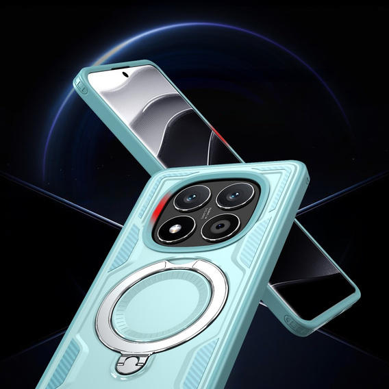 Θήκη για Xiaomi Redmi Note 14 Pro 5G /  Poco X7 5G, Στρατιωτικό MagSafe, μπλε + γυαλί 9H