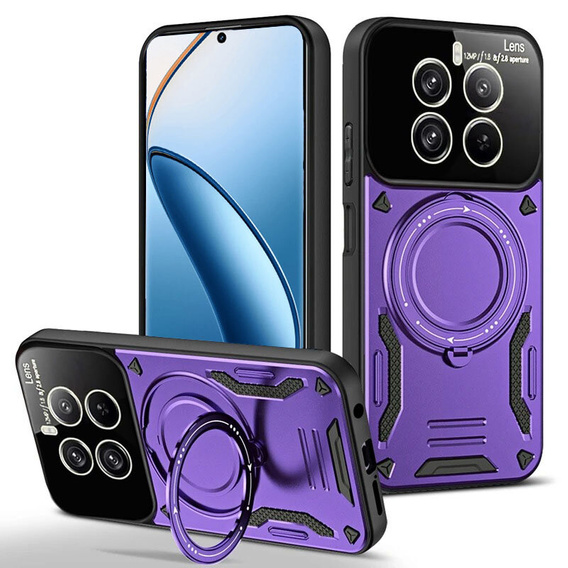 Θωρακισμένη θήκη για Realme 12 Pro 5G / 12 Pro+ 5G, Magnetic Ring, μωβ