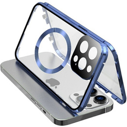Μαγνητική θήκη MagSafe Dual Glass για iPhone 15 Pro Max, μπλε