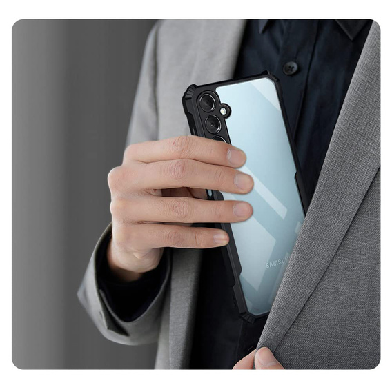 Η θήκη για το Samsung Galaxy A36, AntiDrop Hybrid, μαύρη + σκληρό γυαλί 9H