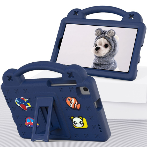 Παιδική θήκη για Samsung Galaxy Tab A7 Lite 8.7 T220/T225, Cute Patterns, με βάση, σκούρο μπλε