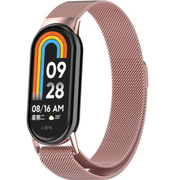 Βραχιόλι Μιλάνου με θήκη για Xiaomi Smart Band 10 / 9 / 8, ροζ