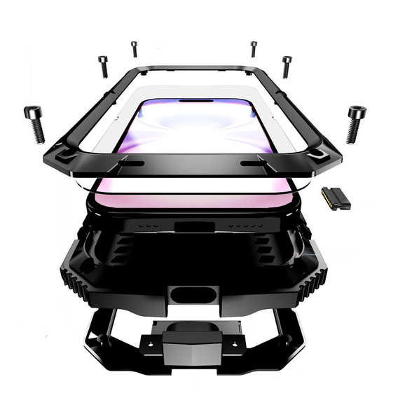 Θήκη R-JUST με βάση και ενσωματωμένο γυαλί για iPhone 17