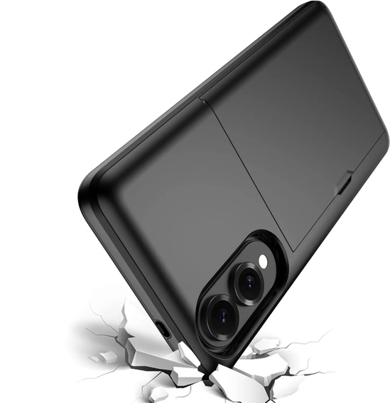 Θήκη για Samsung Galaxy S25 Edge, Sliding Card Holder, μαύρη