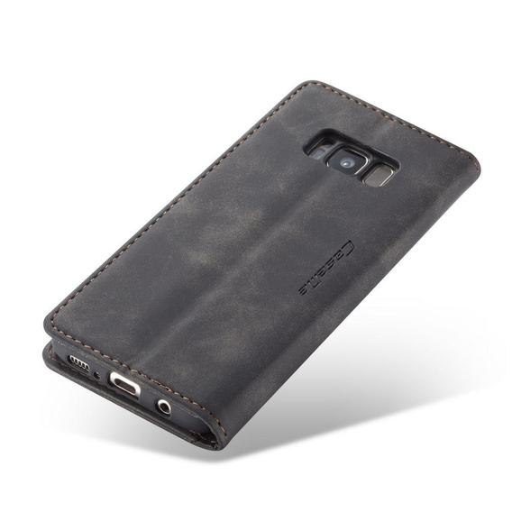 θήκη CASEME για Samsung Galaxy S8, Leather Wallet Case, μαύρη
