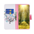 Θήκη με πτερύγιο για Nokia C12 4G, Wallet, colorful tree, λευκή