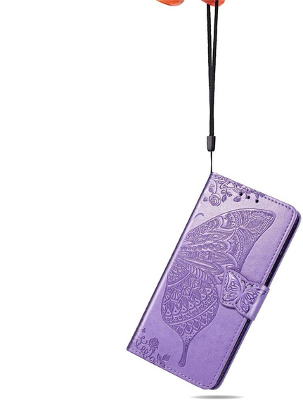 Θήκη με πτερύγιο για Motorola Edge 50 Neo / Motorola ThinkPhone 25, Butterfly, μωβ