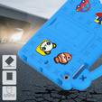 Παιδική θήκη για iPad mini 7.9" 2019/2015/2014/2013/2012 (5/4/3/2/1 gen.), Cute Patterns, με βάση, μπλε