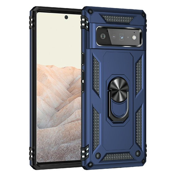 θωρακισμένη θήκη για Google Pixel 6 Pro, Nox Case Ring, σκούρο μπλε