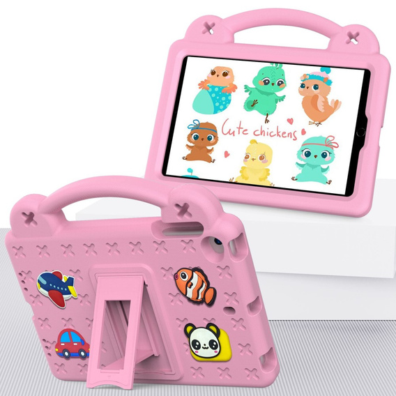 Παιδική θήκη για iPad mini 7.9" 2019/2015/2014/2013/2012 (5/4/3/2/1 gen.), Cute Patterns, με βάση, ροζ