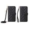 Θήκη με πτερύγιο για Xiaomi Poco M7 Pro 5G, Crossbody Leather Wallet, μαύρη