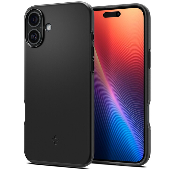 θήκη Spigen για iPhone 16 Plus, Thin Fit Mag, γκρι + γυαλί 9H tempered