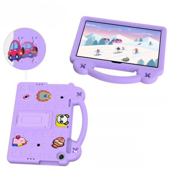 Παιδική θήκη για Lenovo Tab M10 10.1 Gen 3 TB-328FU/TB-328XU, Cute Patterns, με βάση, μωβ