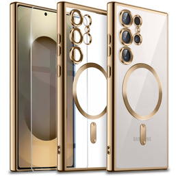 Θήκη για Samsung Galaxy S25 Ultra, Electro MagSafe, χρυσή + Γυαλί για την οθόνη