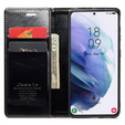 θήκη CASEME για Samsung Galaxy S21, Waxy Textured, μαύρη