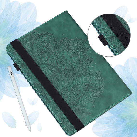 θήκη με πτερύγιο για Amazon Kindle Paperwhite 5 (2021), flower, μπλε